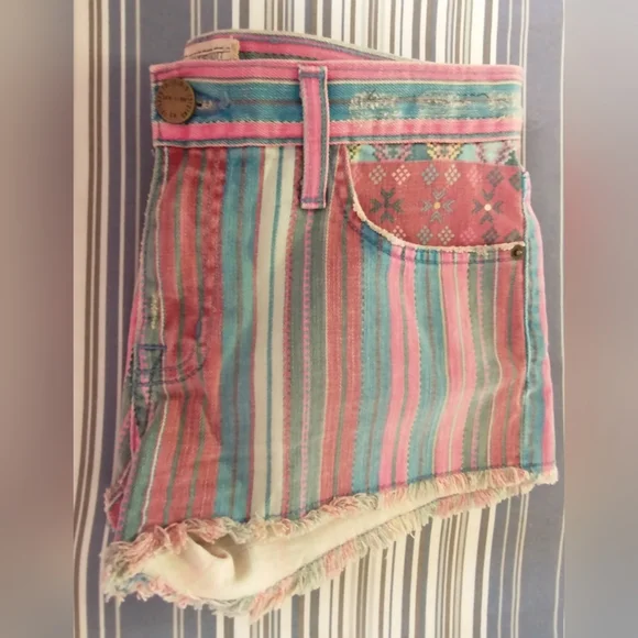 Sz 24/0 CURRENT ELLIOTT Gypsy Stripe Boyfriend Shorts - Picture 12 of 16